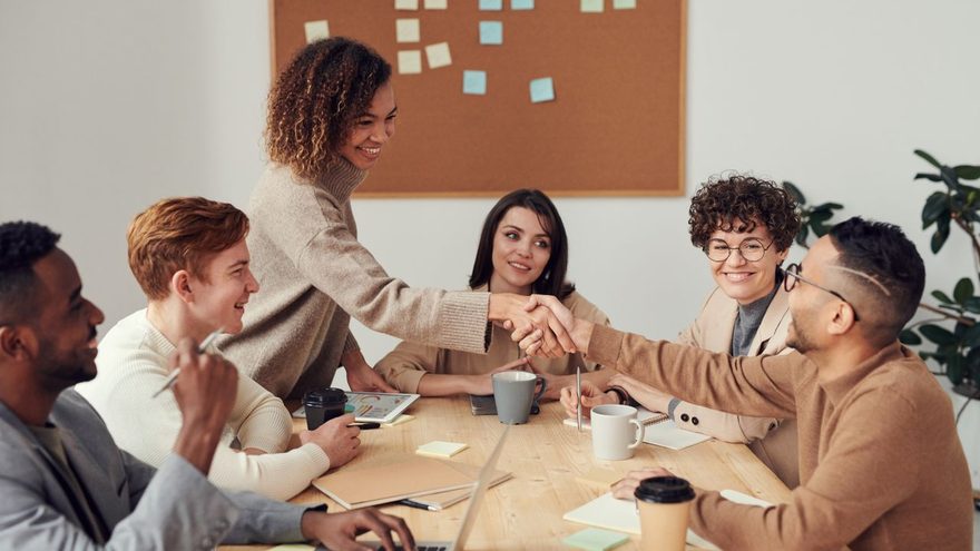 Board of directors meeting around a conference table